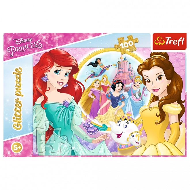 TREFL Třpytivé puzzle Disney princezny 100 dílků
