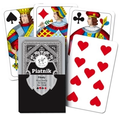 Dvouhlavé karty Pikety pro Mariáš a Prší