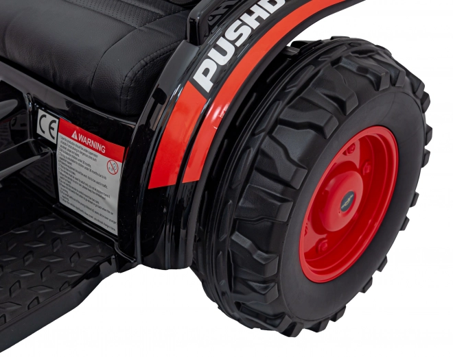 Dětský červený traktor a bagr na baterie s pohyblivou lžící