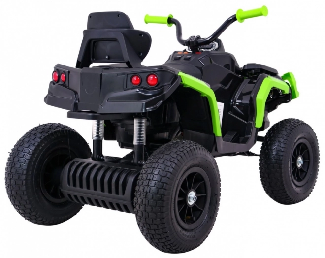 Dětská čtyřkolka ATV Air battery quad Black-Green + nafukovací kola + rádio MP3 + pomalý start