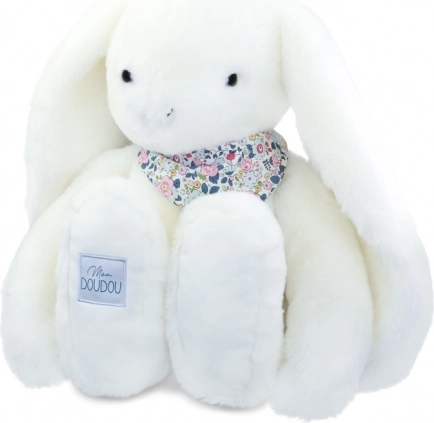 Doudou plyšový králík s šátkem bílý 50 cm