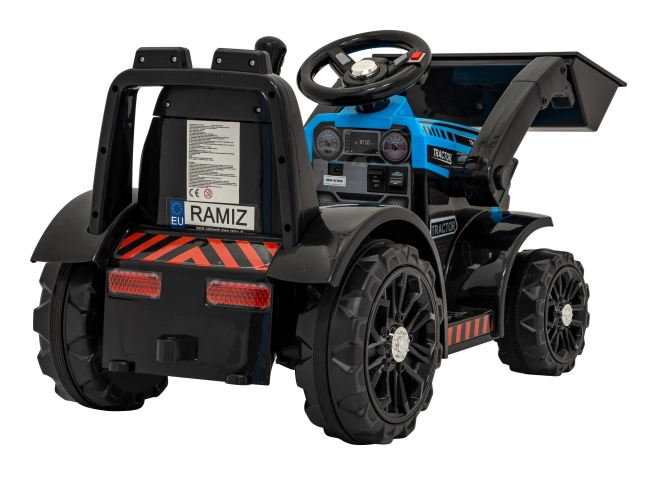 Otroški električni traktor z radlico – Modrý