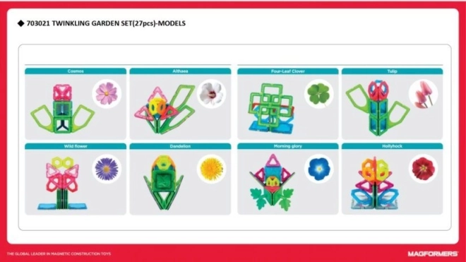Třpytivé zahradní magnetické kostky 27 kusů