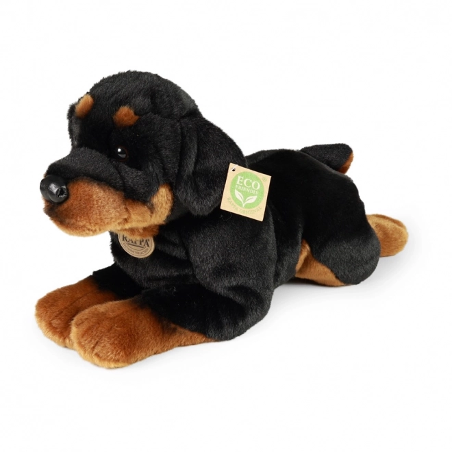Plyšový pes Rottweiler ležící 39 cm ekologický