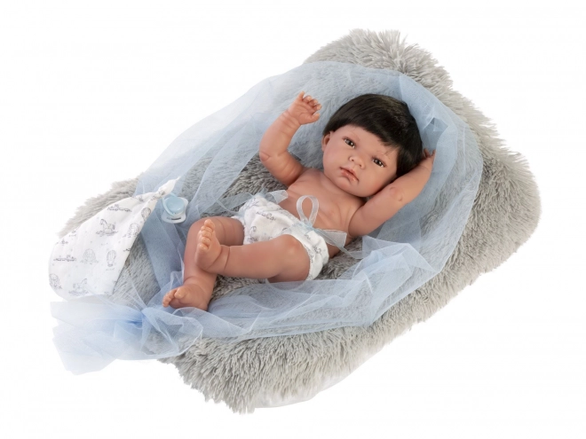 Realistická panenka miminko Llorens New Born Chlapeček s celovinylovým tělem 40 cm