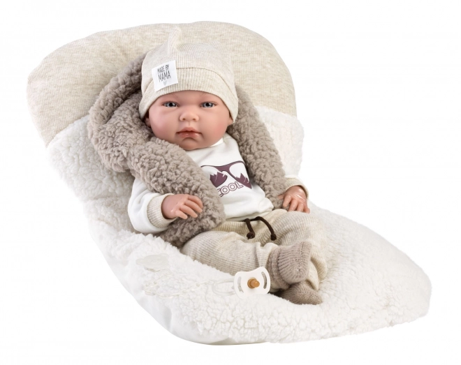 Llorens 73899 NEW BORN CHLAPEČEK - realistická panenka miminko s celovinylovým tělem - 40 cm