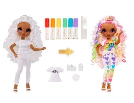 Duhová vysoká barva a vytvoření módní DIY panenky