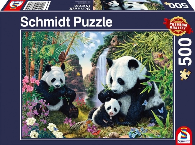 Puzzle Pandy u Vodopádu 500 Dílků