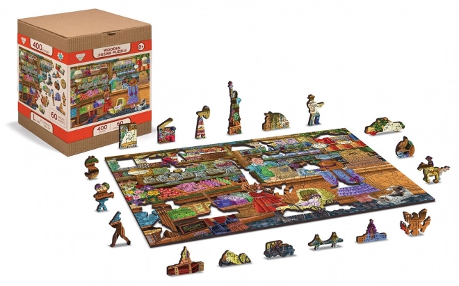 Dřevěné puzzle Sladké dobrodružství 2v1