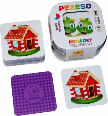Pexeso Pohádky v plechové krabičce (64 karet)