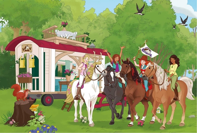 SCHMIDT Puzzle Schleich Setkání 60 dílků s figurkou