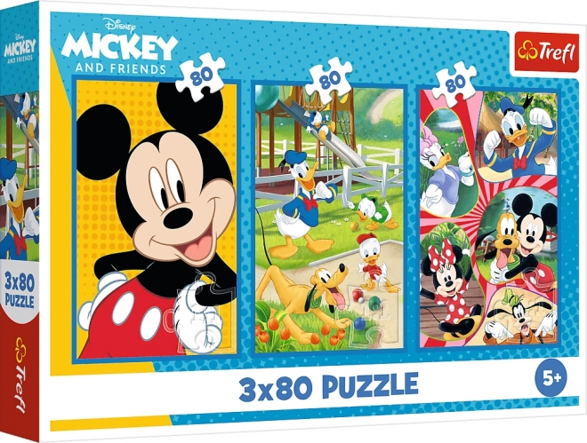 Puzzle Tým Mickey Mouse 3x80 dílků