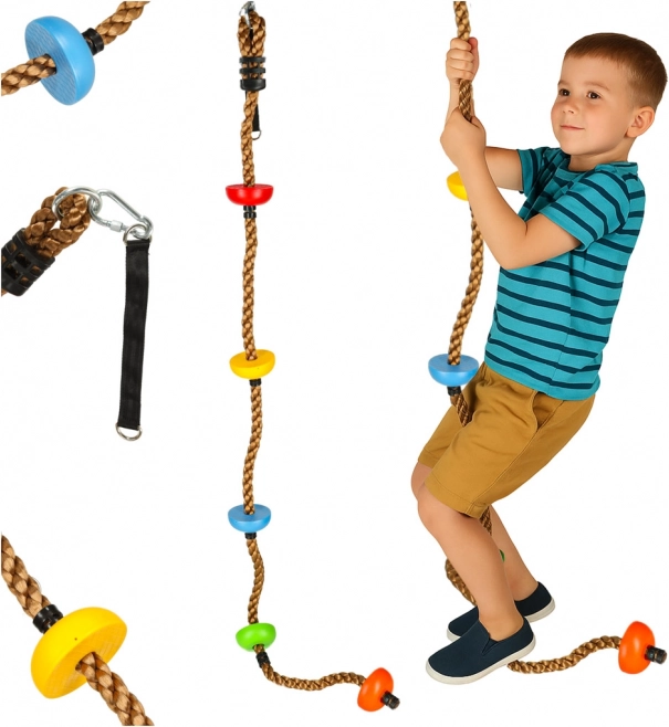 Šplhací lano s kotouči pro děti 200 cm