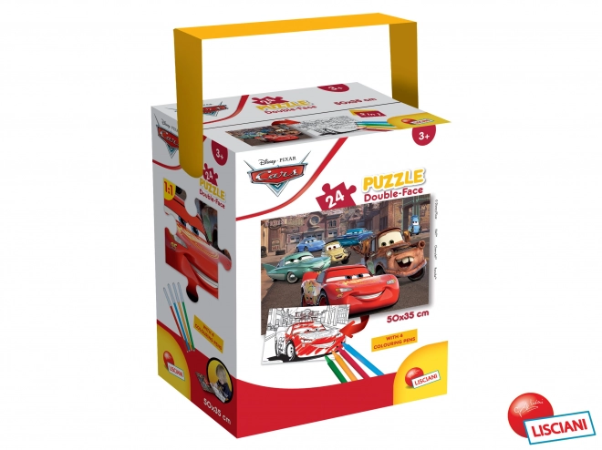 Dětské puzzle Cars: oboustranné, 24 dílků