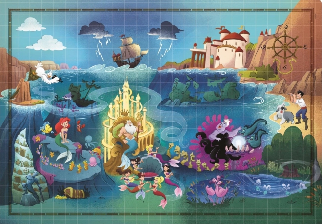 Puzzle Story Maps malá mořská víla 1000 dílků