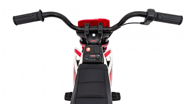 Dětská elektrická motorka s panelem, červená