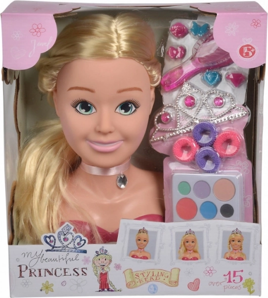 velká hlava princezny na účesy a líčení
