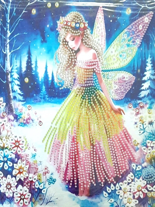 NORIMPEX Diamantové malování  na plátně Zimní víla 23x30cm