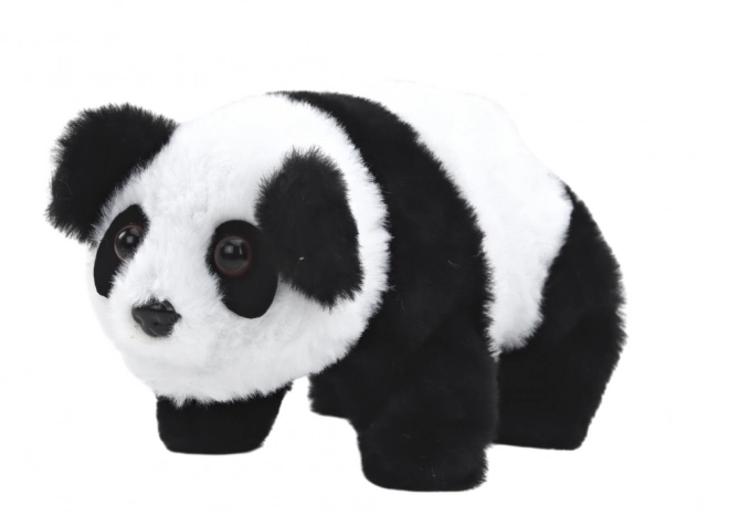 Interaktivní plyšová panda v růžovo-modrém přepravníku