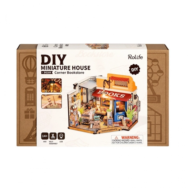 Rolife DIY 3D dřevěné puzzle Knihkupectví na rohu