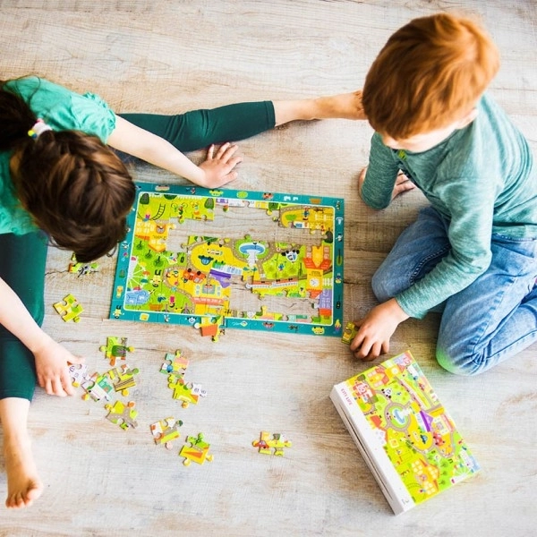 Puzzle s hledáním obrázků Život v městě 80 dílků