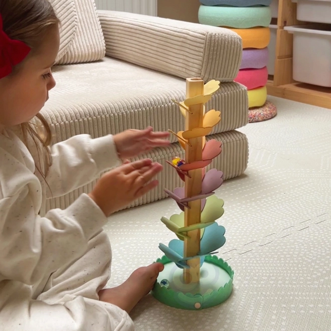 Dřevěná kuličková dráha Duha Montessori WOOPIE GREEN