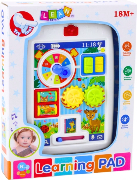 Interaktivní vzdělávací tablet pro batolata se světly a zvuky