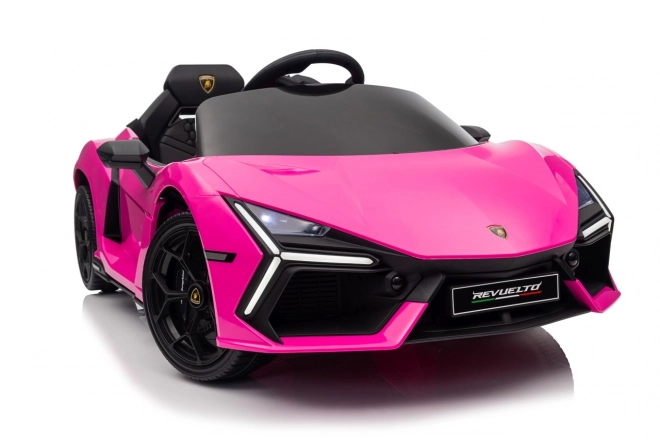 Růžový Lamborghini Revuelto pro děti