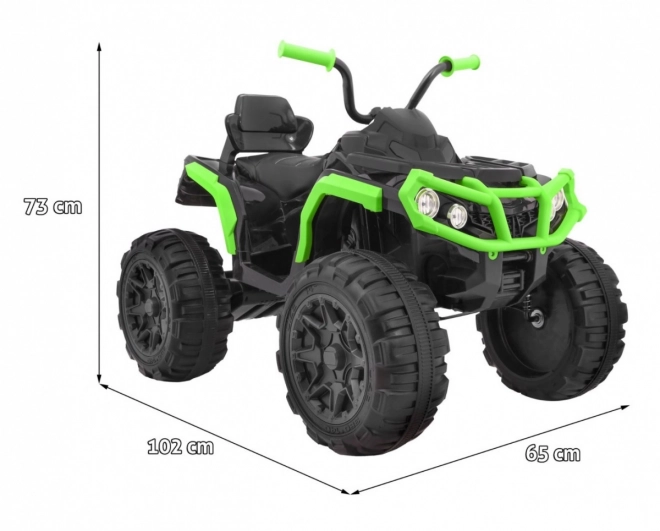 Čtyřkolka ATV 2,4GHz na baterie pro děti + Dálkové ovládání + Kola EVA + Rádio MP3 + Startování zdarma – černo-zelená