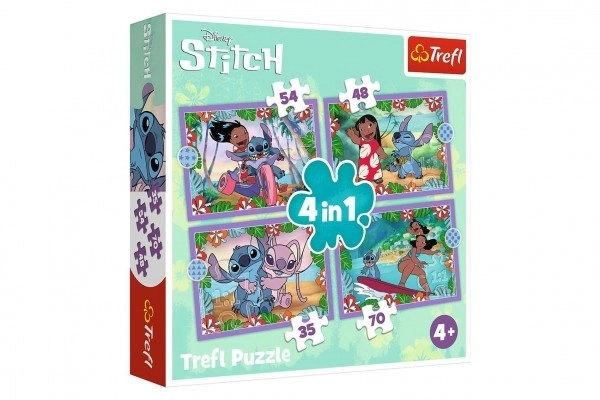 Puzzle Lilo & Stitch 4v1 Šílený den Trefl