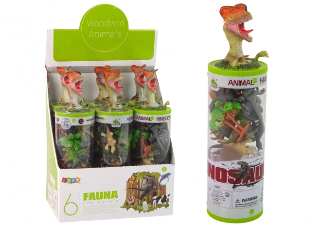 Sada figurek dinosaurů a příslušenství Tube Park - 12 kusů