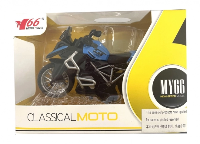 Závodní motorka s pružinovým pohonem