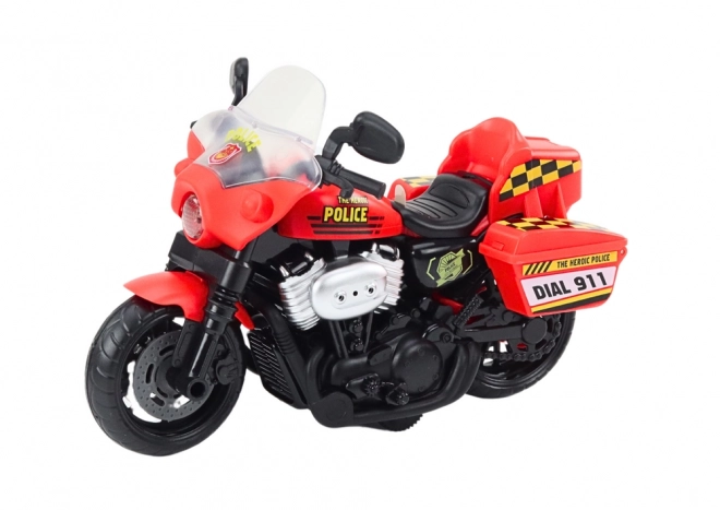 Motocykl Policie 1:10 Světla Zvuky Bílý Červený