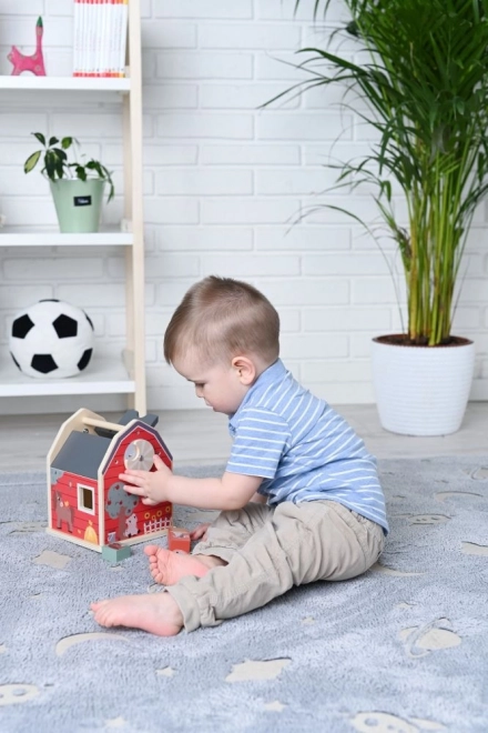 Dřevěný farma-odkládací box s tvary