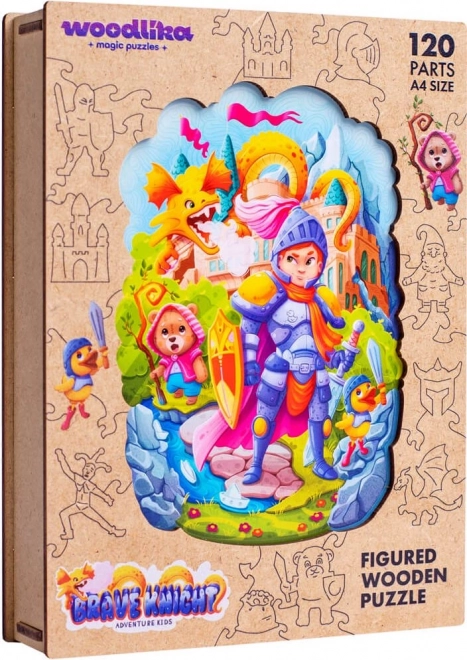 DŘEVĚNÉ BAREVNÉ PUZZLE - Statečný rytíř
