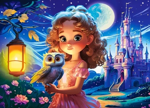 CASTORLAND Puzzle Princezna a sova 70 dílků
