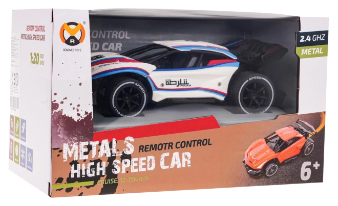 Rychlostní kovové auto 1:20 R/C – Bílé