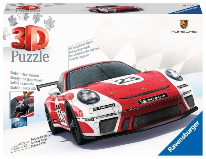 RAVENSBURGER 3D puzzle Porsche 911 GT3 Cup Salzburg design 136 dílků