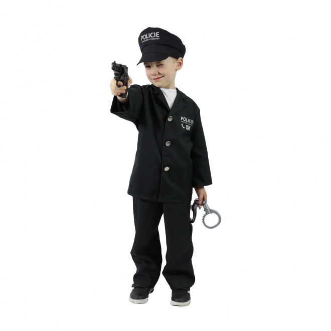 Dětský kostým policista s čepicí - český potisk – vel. S