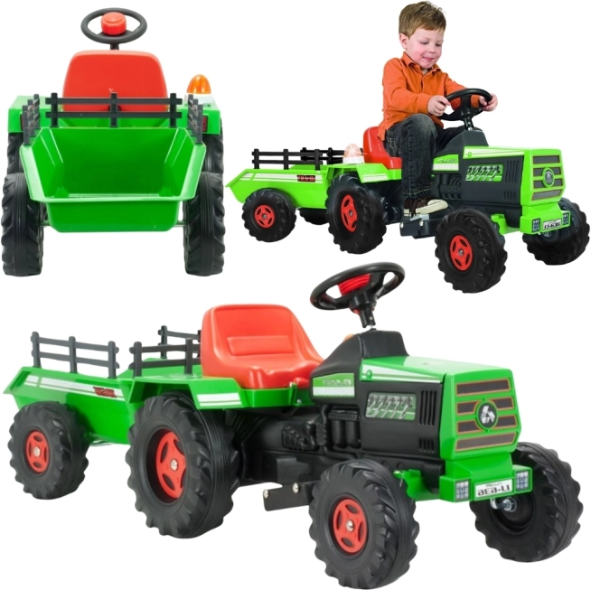 injusa dětský elektrický traktor basic 6v s přívěsem