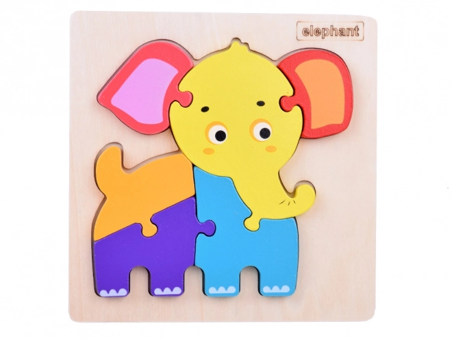 Dřevěné vzdělávací puzzle slon