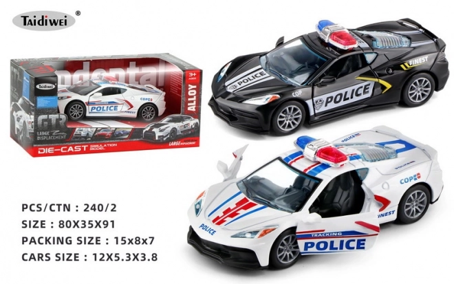 Kovové policejní auto 12 cm