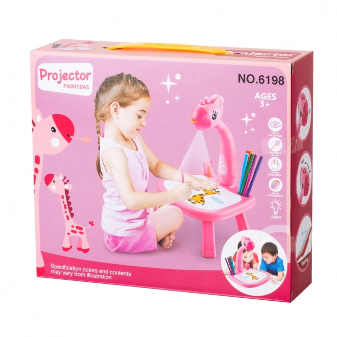Projektor na malování ve stylu žirafy - růžový