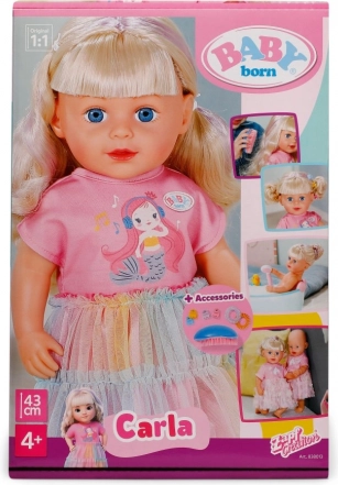 Panenka BABY born Carla 43 cm s doplňky na česání