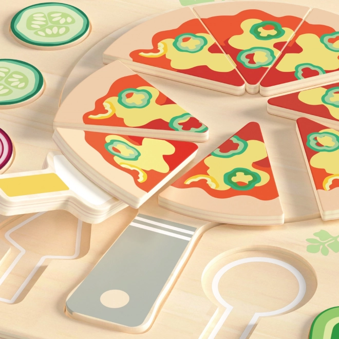 CLASSIC WORLD Dřevěná pizza na krájení, puzzle 22 dílů