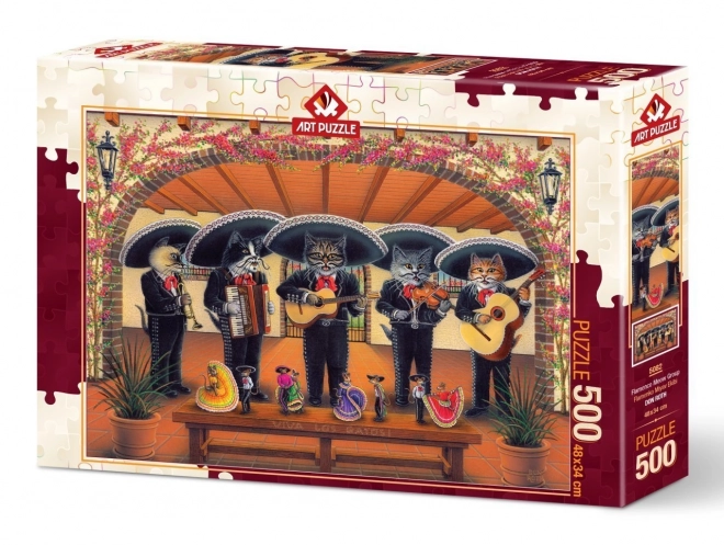 ART PUZZLE Puzzle Kočičí flamenco skupina 500 dílků