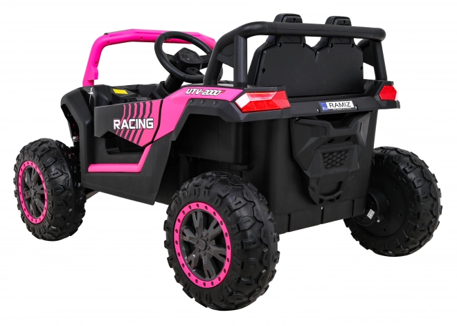 Buggy UTV 2000M mașină de curse cu baterie + sunete MP3 lumini + telecomandă + pornire lentă – Růžové