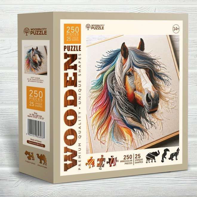 Dřevěné puzzle Jemný kůň od Wooden City - 250 dílků