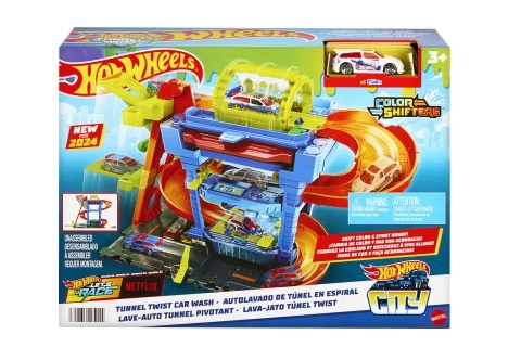 Automyčka Hot Wheels City Color Shifters s otočným tunelem