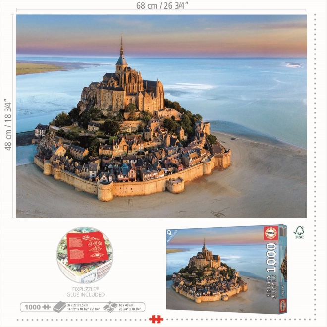 Puzzle Mont Saint Michel ze vzduchu 1000 dílků
